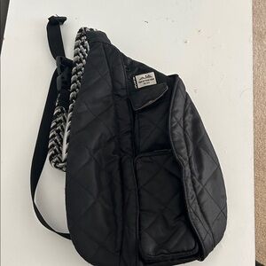 Black Quilted Sling Kavu Backpack